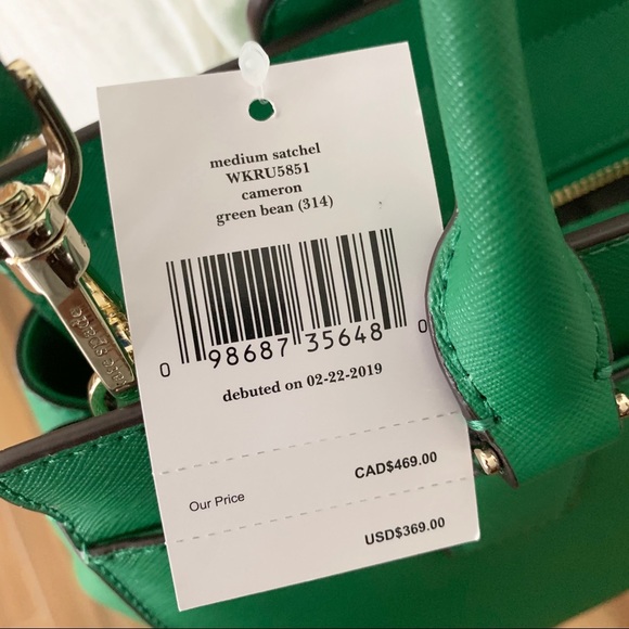 Kate spade medium satchel Cameron green bean new - Picture 4 of 6